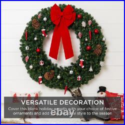 Best Choice Products 48In Large Artificial Pre-Lit Fir Christmas Wreath Holiday