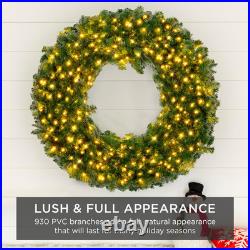 Best Choice Products 48In Large Artificial Pre-Lit Fir Christmas Wreath Holiday