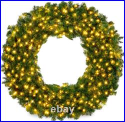 Best Choice Products 48In Large Artificial Pre-Lit Fir Christmas Wreath Holiday