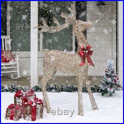 Best Choice Products 5ft Pre-Lit Reindeer Yard Christmas Decoration Gold Holi