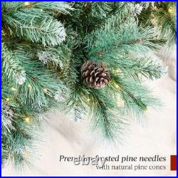 Best Choice Products 6ft Pre-Lit Frosted Scotch Pine Christmas Tree with 946