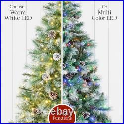 Best Choice Products 6ft Pre-Lit Frosted Scotch Pine Christmas Tree with 946