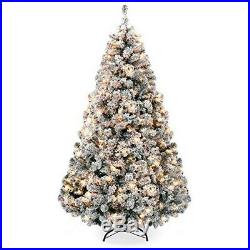 Best Choice Products 7.5ft Pre-Lit 550 Snow Flocked christmas tree