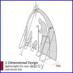 Best Choice Products Lighted 2D Nativity Scene Décor Twinkling LED Lights