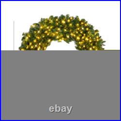 Best Choice Products Pre-Lit Artificial Fir Wreath LED Lights Plug-In PVC Tips