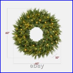 Best Choice Products Pre-Lit Cedar Cypress Realistic Wreath Twinkling LEDs