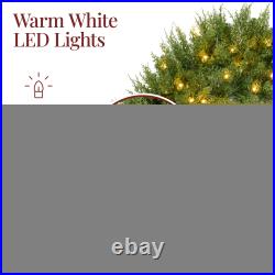 Best Choice Products Pre-Lit Cedar Cypress Realistic Wreath Twinkling LEDs