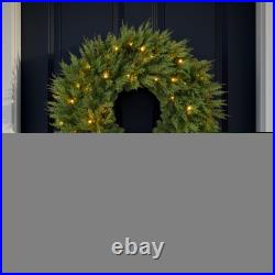 Best Choice Products Pre-Lit Cedar Cypress Realistic Wreath Twinkling LEDs