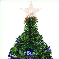 Best Choice Products Pre-Lit Fiber Optic 7' Green Artificial Christmas Tree