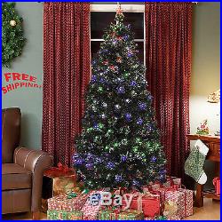 Best Choice Products Pre-Lit Fiber Optic 7′ Green Artificial Christmas Tree w