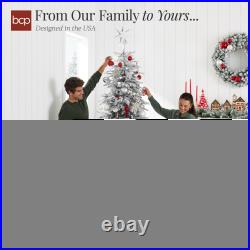 Best Choice Products Pre-Lit Flocked Artificial Aspen Noble Fir Tree Metal Stand