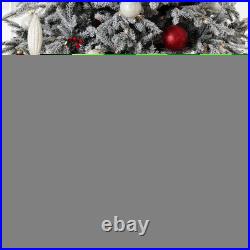 Best Choice Products Pre-Lit Flocked Artificial Aspen Noble Fir Tree Metal Stand