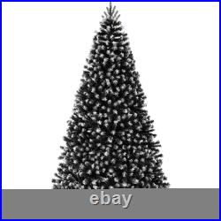 Best Choice Products Unlit Frosted Artificial Spruce Tree withEasy Assembly Black
