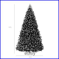 Best Choice Products Unlit Frosted Artificial Spruce Tree withEasy Assembly Black