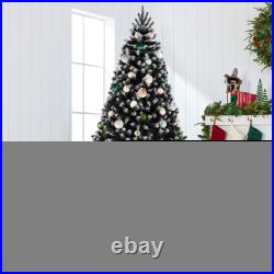 Best Choice Products Unlit Frosted Artificial Spruce Tree withEasy Assembly Black