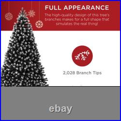 Best Choice Products Unlit Frosted Artificial Spruce Tree withEasy Assembly Black
