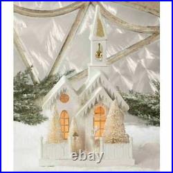 Bethany Lowe 16 Christmas Peaceful Church Bottle with Brush Tree LC9581