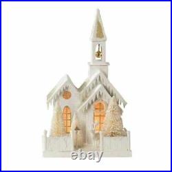 Bethany Lowe 16 Christmas Peaceful Church Bottle with Brush Tree LC9581