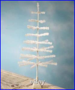 Bethany Lowe 54 Tall Tabletop Ivory Feather Christmas Tree with Resin Base