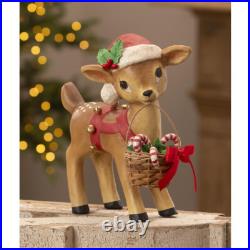 Bethany Lowe Christmas Reindeer Carrying Basket TJ3319