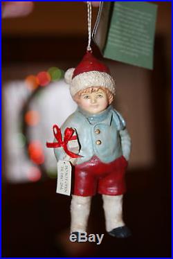 Bethany Lowe Designs Christmas Ornament Little Boy Do Not Open