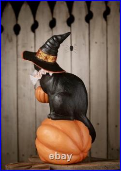 Bethany Lowe Halloween CAT WITCH ON PUMPKIN #TD4155 NEW