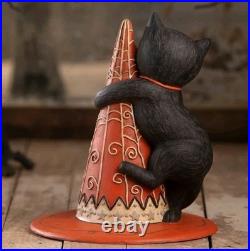 Bethany Lowe Halloween Hugga-Hat Jack Black Cat Figurine- New 2025! -7.75′H