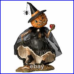 Bethany Lowe Playing Magic Jack Lantern Pumpkin Witch Retro Vntg Halloween Decor