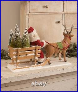 Bethany Lowe Santa in a One Horse Open Sleigh Lrg 22 Figurine TD1161 NEW