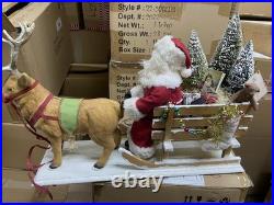 Bethany Lowe Santa in a One Horse Open Sleigh Lrg 22 Figurine TD1161 NEW
