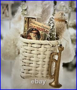 Bethany Lowe Vintage Style Christmas White Winter St Nick Santa Container NWT