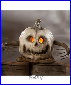 Bethany Lowe White Scary Into the Woods Pumpkin Centerpiece Halloween Decor