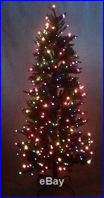 Bethlehem Lights 6.5' Slim Frasier Christmas Tree Prelit Multi Lights FREE Angel