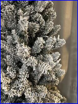 Bethlehem Lights 7' Slim Spruce Flocked Tree Clear Lighted