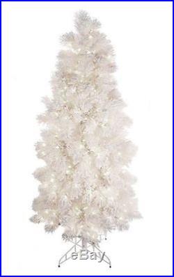 Bethlehem Lights Artificial White 7.5' Flocked Christmas Tree with Ready Shape
