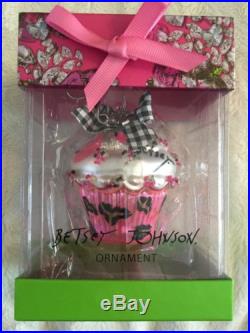 Betsey Johnson Pink Leopard Cupcake Ornament Free Shipping New