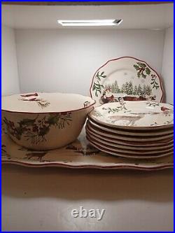 Better Home Heritage Collection Set Of 8 Christmas Plates /Large Bowl /And