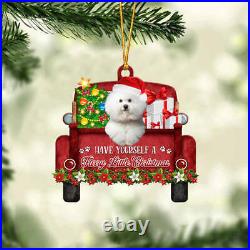 Bichon Frise Christmas ornament, Have Yourself A Furry Little Ornament, Christma