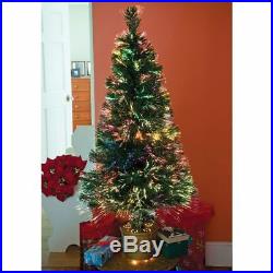 Bits and Pieces Fiber Optic 6′ Christmas Tree White/Multi-color Holiday Decor