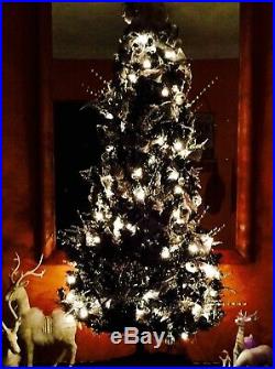 Black 4ft Clear Pre-lit Halloween/Christmas Tree