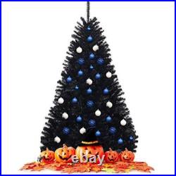 Black 7.5ft Christmas Tree Indoor Outdoor Holiday Decoration Stable Metal Stand