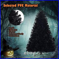 Black 7.5ft Christmas Tree Indoor Outdoor Holiday Decoration Stable Metal Stand