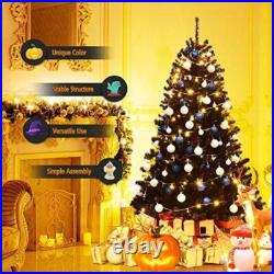 Black 7.5ft Christmas Tree Indoor Outdoor Holiday Decoration Stable Metal Stand