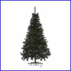 Black Christmas Tree Artificial Pine Bushy Outdoor Xmas Home Decoration 8FEET UK