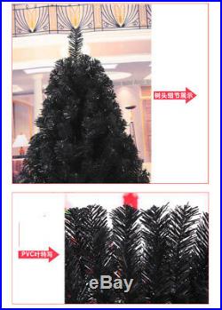 Black Christmas Tree PVC Leaf Based Decorate Ornament 4 ft-10 ft Artificial Tree