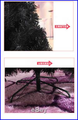 Black Christmas Tree PVC Leaf Based Decorate Ornament 4 ft-10 ft Artificial Tree