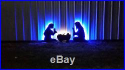 Black Outdoor Nativity scene Backlit LED Yard Christmas Manger Set Holy Family