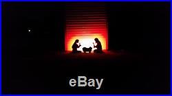 Black Outdoor Nativity scene Backlit LED Yard Christmas Manger Set Holy Family