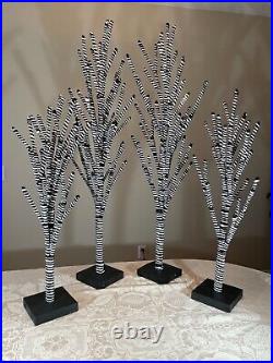 Black and White Striped Trees (set of 4) from Grandinroad for Halloween