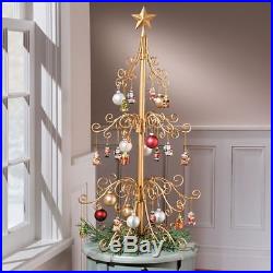 Black or Gold Scrolled Metal Christmas Ornament Display Tree Holiday 3 Sizes